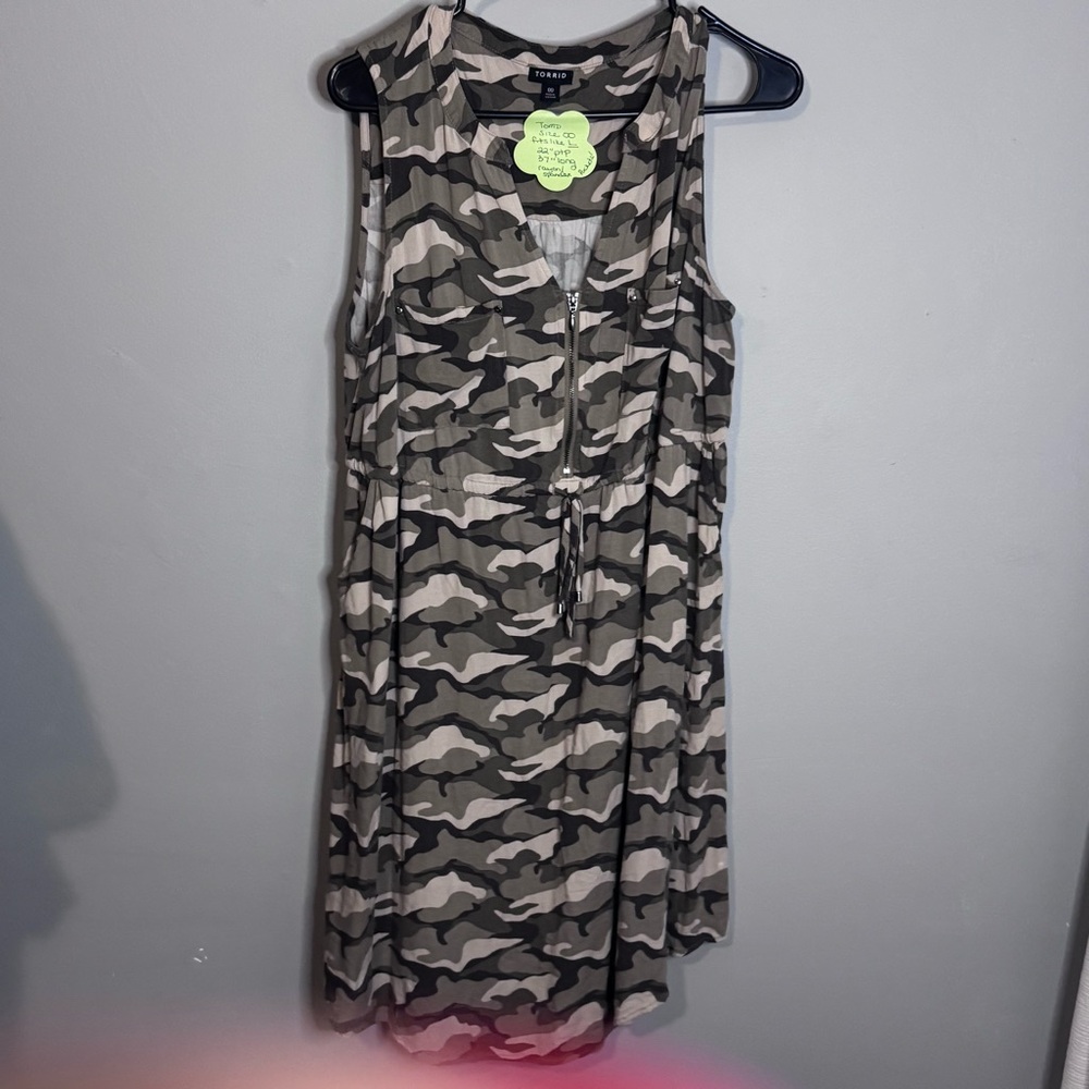 Torrid Camouflage Zip-Front Dress